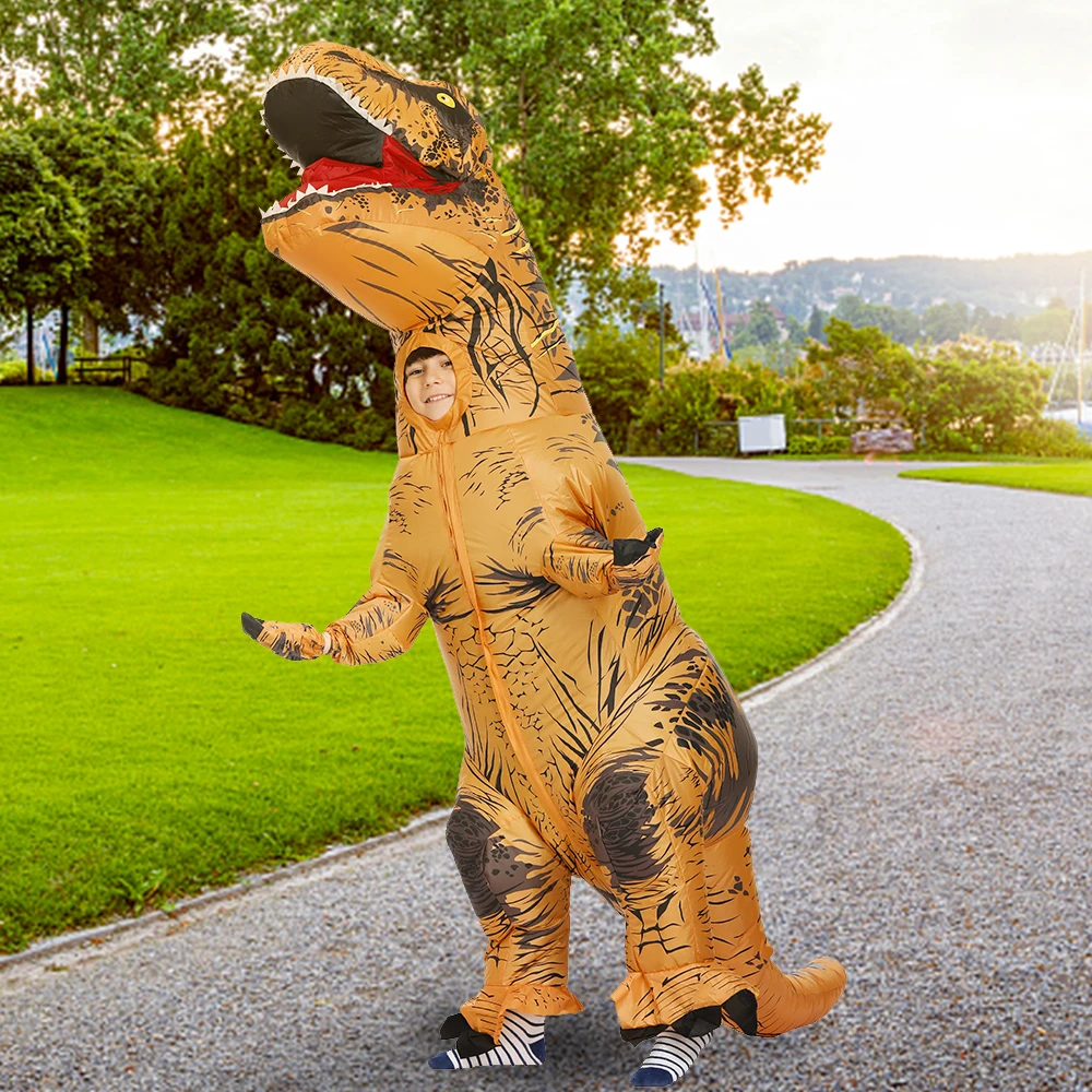 Adult Kids Dinosaur Inflatable Costume T-Rex Men Cosplay Anime Costume  Party Fancy Dress Suit Halloween Christmas Costumes Dress