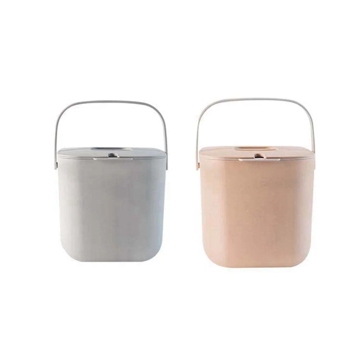

2Pcs Compost Bin for Everyday Organic Waste with Lid in the Kitchen Odor Resistant Removable Liner