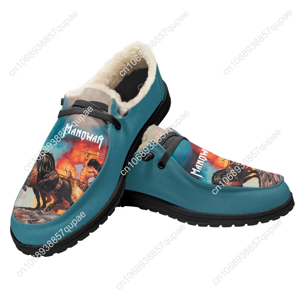 Manowar Band Plush Casual Shoes Flat Shoe Rock Singer Men Woman Breathable Casual Outdoor Lightweight Footwear Custom Made Shoe 4