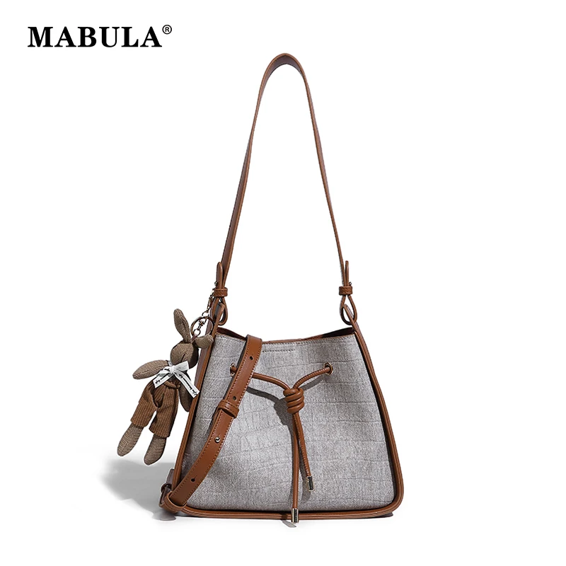 

MABULA Hobo Bag for Women Detachable Strap Cross Body Shoulder Purse Elegant Vegant Leather Tote Handbag