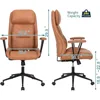 Executive Chair Mid Century Office Modern Chair,55° Reclining High Back Desk Chair with Wheels,Conference Room Chairs 2