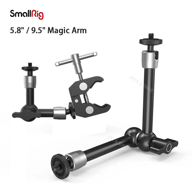 

SmallRig 5.8 inch 9.5 inch Magic Arm with Super Crab Clamp 1/4" 3/8" Thread Double Ball head for for Monitor LED Light