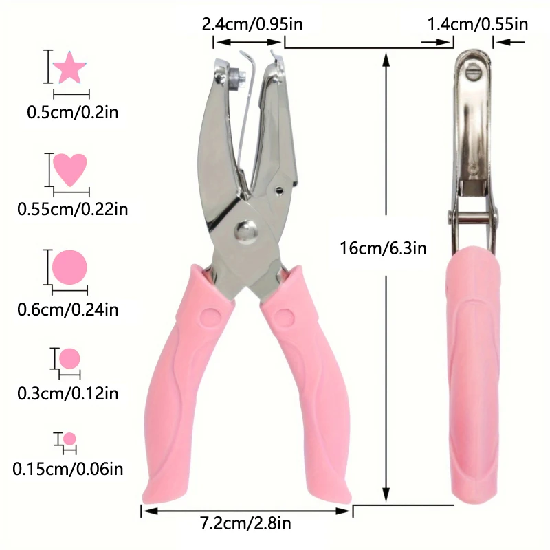 Cute Single Hole Puncher Scrapbooking Paper Punches Kawaii Star Heart Circle Hole Punch DIY Craft Shape Cutter Perforator Paper Punch,Hole Punching Tools,Paper Craft Punch,Circle Hole Punch