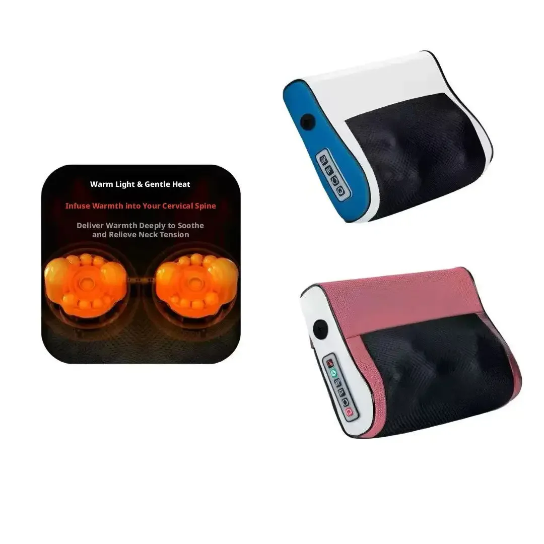 Deep Tissue Neck Massage Pillow 4D Kneading Heating Cervical Massager For Pain Relief Neck Shoulder Back Waist Body Home Office_voghion.com