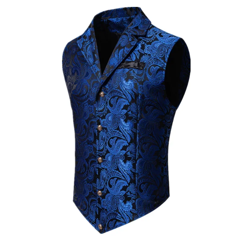 Mens Suit Vest Luxury Jacquard Thin Tops Red Green Blue Pink Fashion Wedding Prom Party