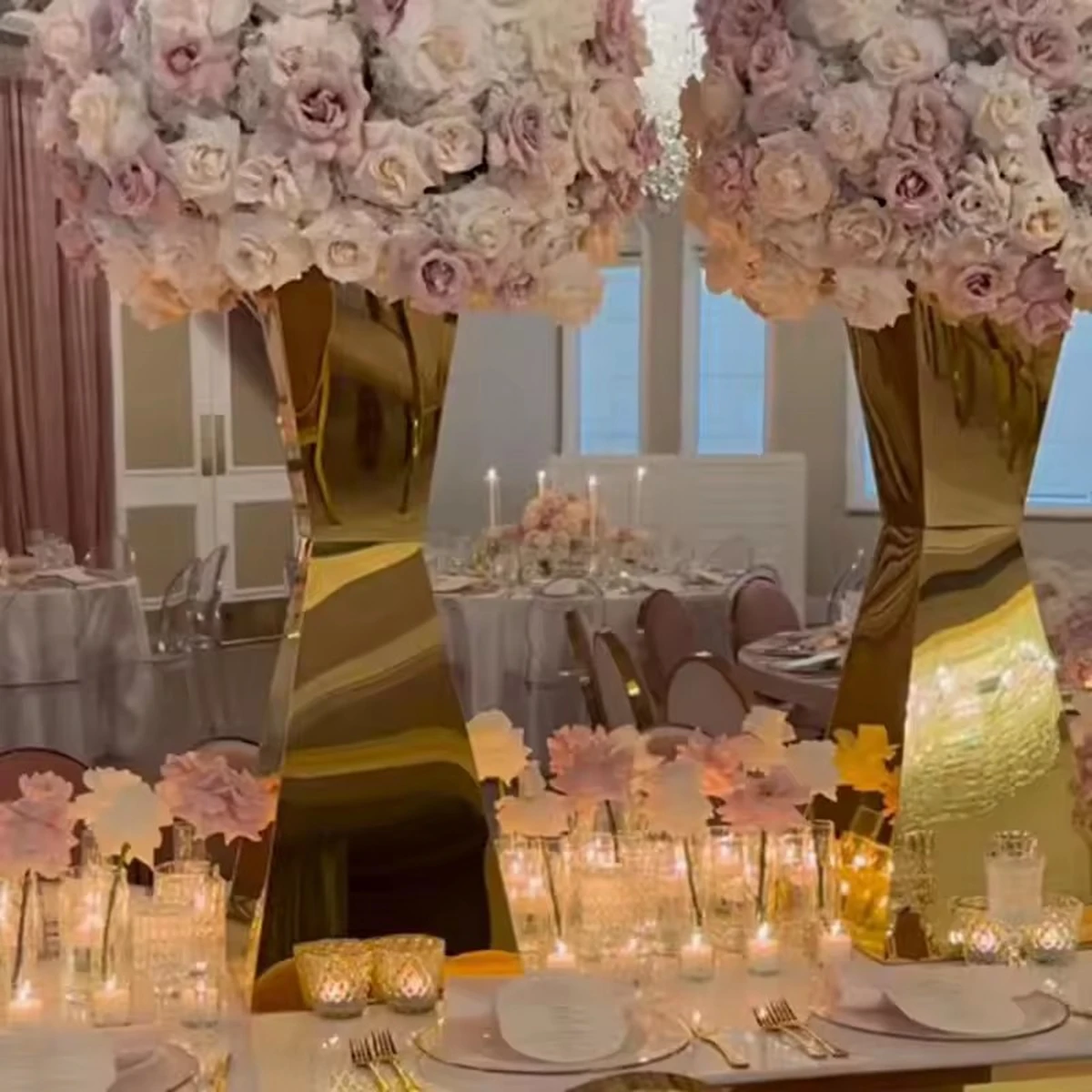 60/70/80/90/100cm/110cm/120cm）Flower Vase Wedding Centerpieces Cylinder Flower Stand Vase Wedding Decoration Table Centerpieces