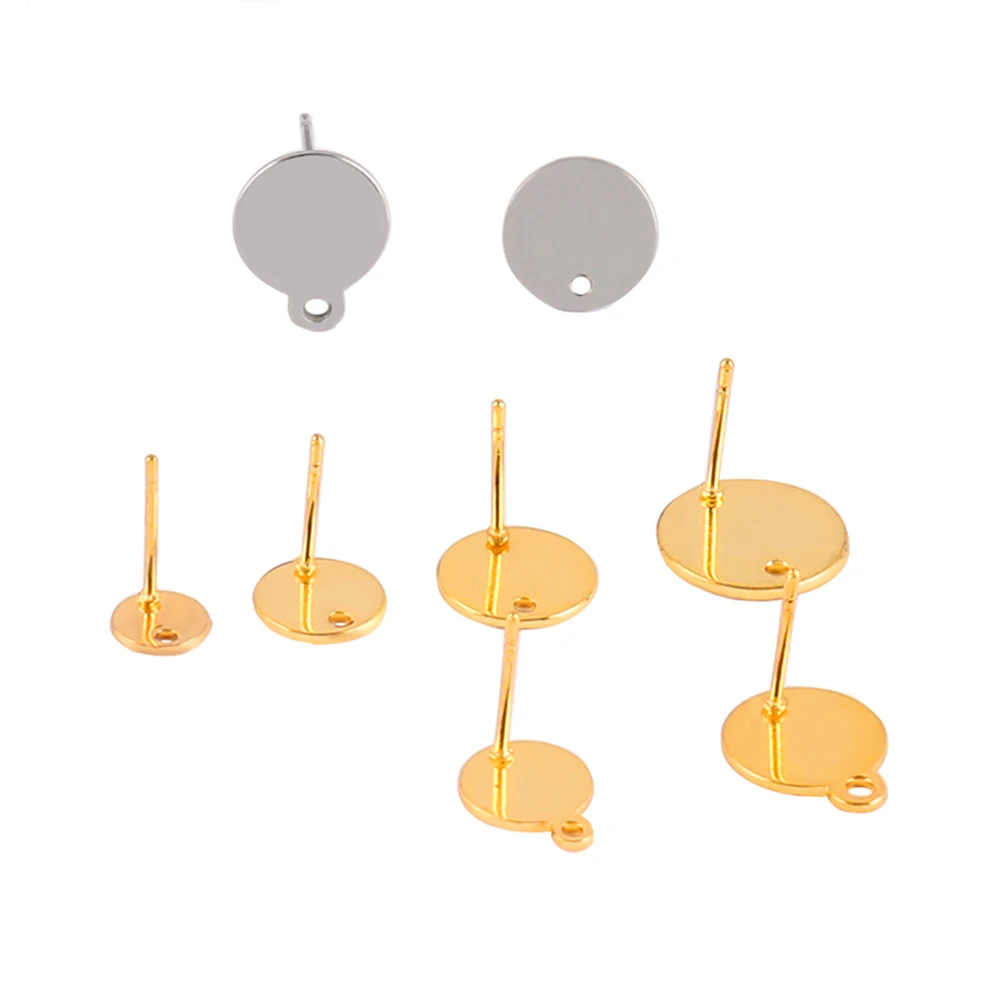 

20pcs/lot 8mm Stainless Steel Hook Earrings DIY Jewelry Making Materials Stud Earrings Post Base with Loop Accessories Supplies