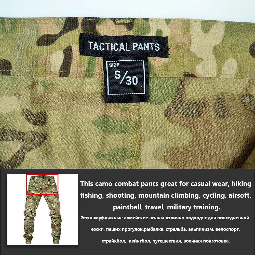 Mege Tactical Camouflage Joggers Outdoor Ripstop Cargo Pants Working Clothing Hiking Hunting Combat Trousers Men's Streetwear