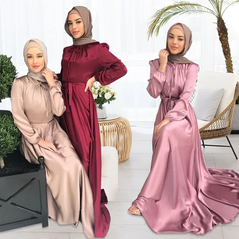 elegant-satin-long-dress-soft-waist-swing-modest-dress-for-women-muslim-dress-vestido-largo-mujer-verano-vestidos