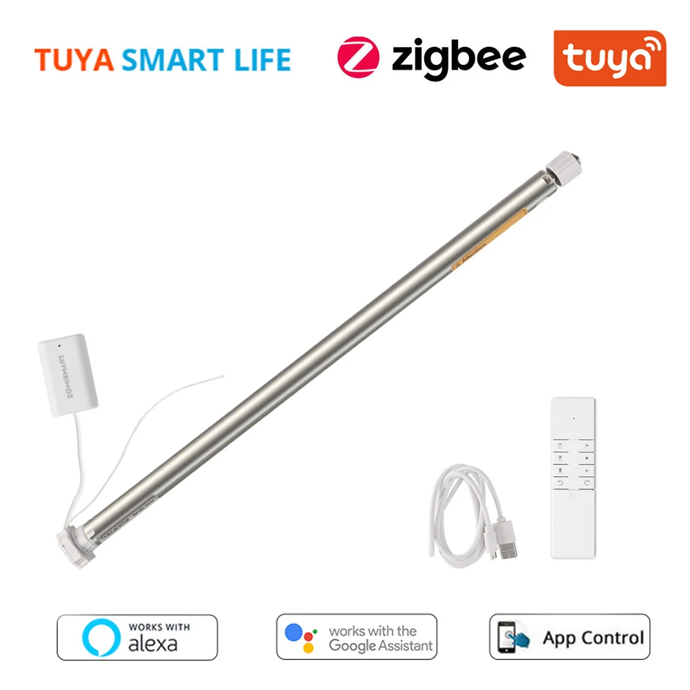 Tuya Smart-zigbee Roller Blind Motor 17 mm 25 mm Tubo de 28 mm Bateria Embutida Alexa Google Home Zemismart Motor Elétrico de Cortina