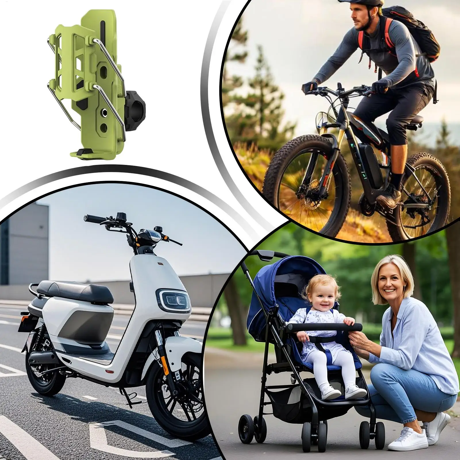 Bike Bottle Holder Automatic Clamp Motorcycle Drink Cage 360 Degree Rotatable Adaptive Cupholder For Bicycles Road Bikes