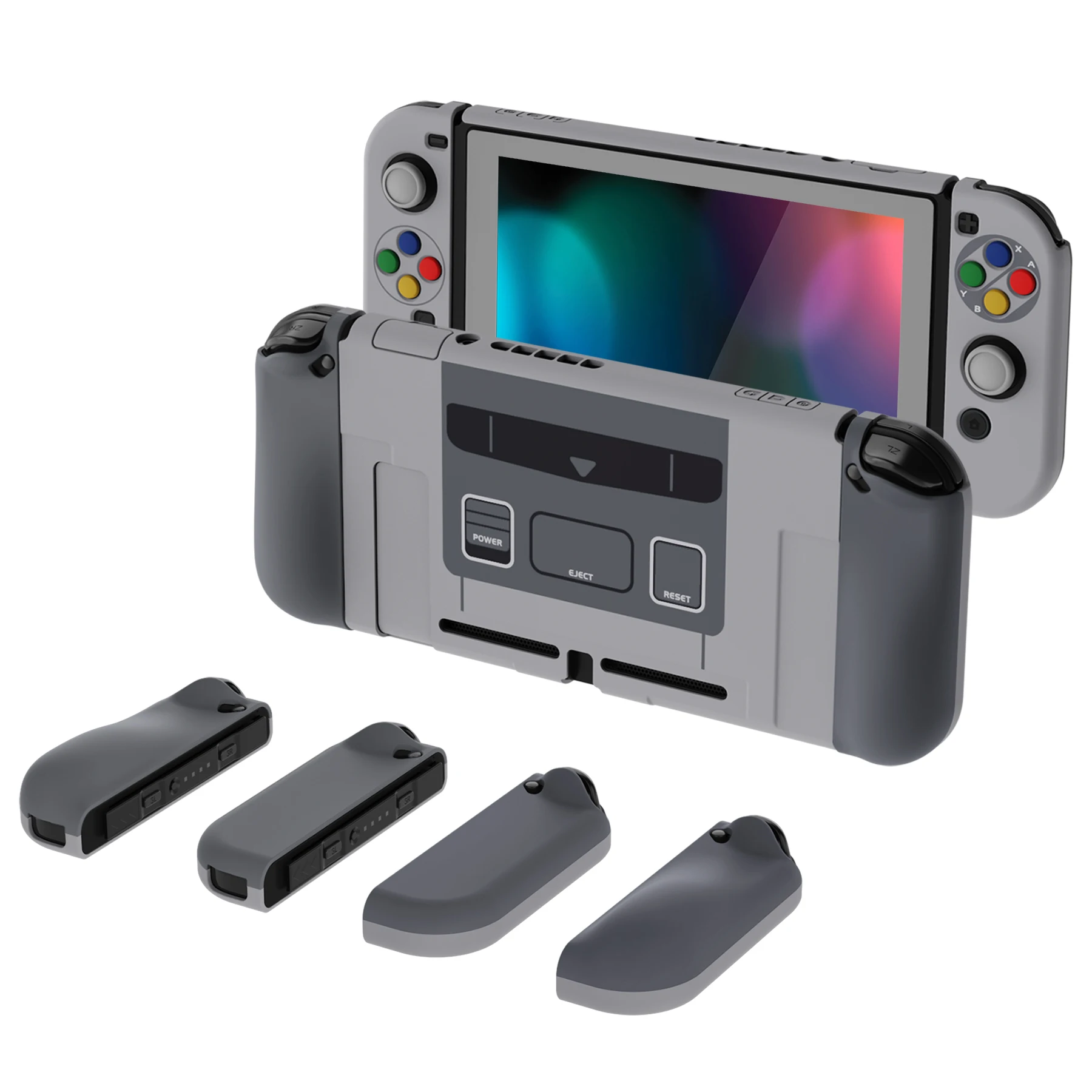 Playvital Altergrips Sfc Snes Clássico Estilo da ue Capa Ergonômica Dockable Capa Protetora para Nintendo Switch com Apertos de Polegar - Image 4