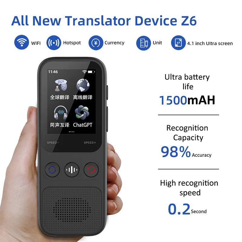Language Translator Device, Two Way Real-Time Voice Translation, Support 138 Languages, Accurate fflin for Travel