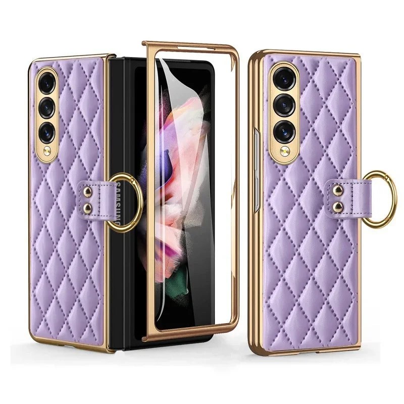 

Чехол для Samsung Z Fold 5 Fold4 Fold3, чехол для телефона с защитным покрытием и кольцом