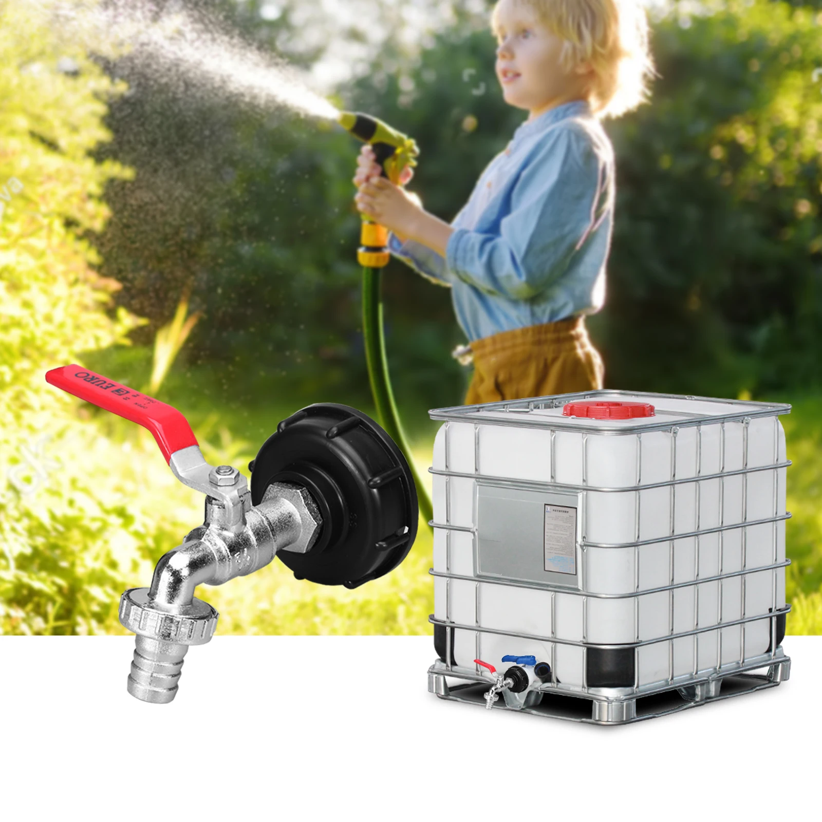 Tank Tap Adapter 1PC Durable IBC S60*6 Coarse Thread to 1/2'' 3/4'' Connector Replacement Valve Garden Home Valve Fitting Faucet