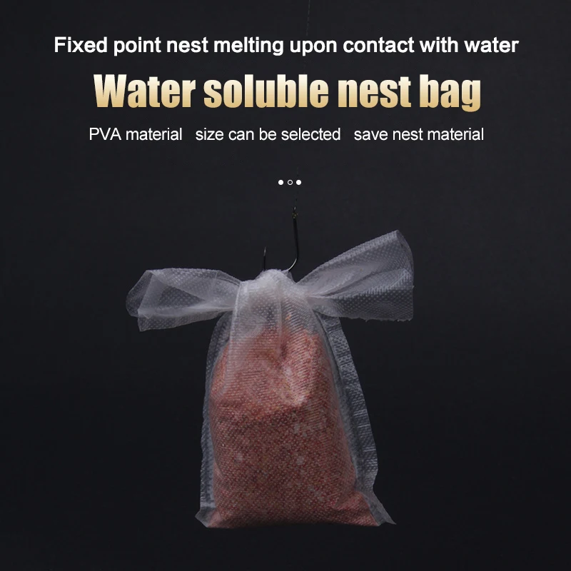 50 Stück PVA-Beutel für Karpfenangeln, schnell auflösende, umweltfreundliche, wasserlösliche Beutel zum Köderwerfen, Karpfenangelbeutel, Angelzubehör – Detail 8