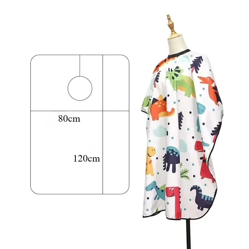 Kids Cartoon Haircut Hairdresser Cape Professional Hair-Cut Salon Barber Wrap Waterproof Cutting Gown Hair Care Styling Supplies - 2