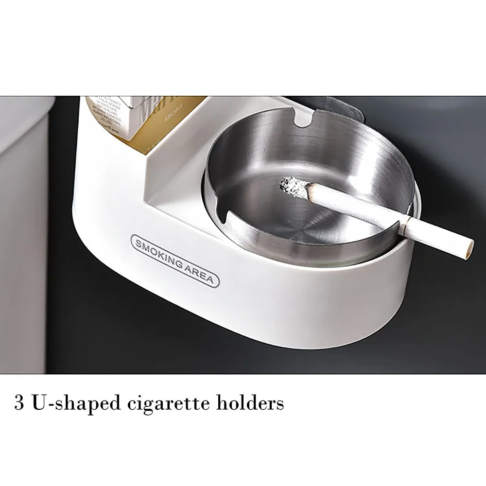 Cigarettes Ashtray Wall Mounted Desktop Smoking Ashtray Lid Cigarette Ash Holder Bathroom Livingroom Indoor Outdoor Use