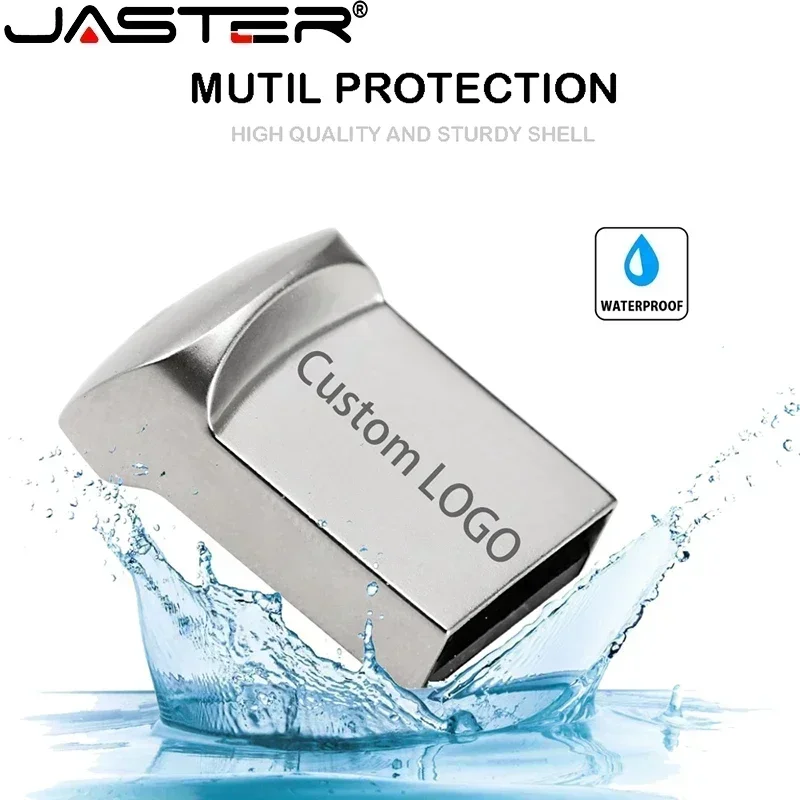 thumbnail image 4 of JASTER Mini USB 2.0 de metal, memoria USB plateada, regalo de empresa, dispositivo de almacenamiento resistente al agua, 32 GB, 64 GB, 4 of 5