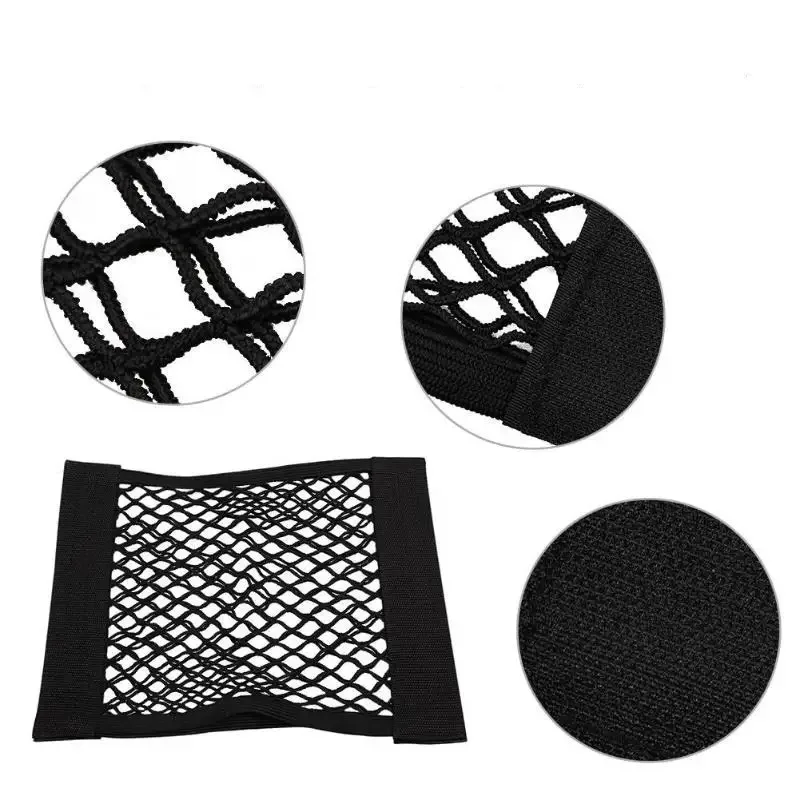 Boot Storage Organizer Universal Car Double Mesh Trunk Storage Net Built-in Bag Fire Extinguisher Fixed Net