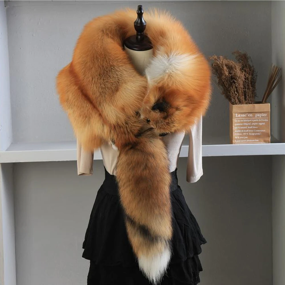 Wholesale fur scarf women winter real fox fur collar scarves