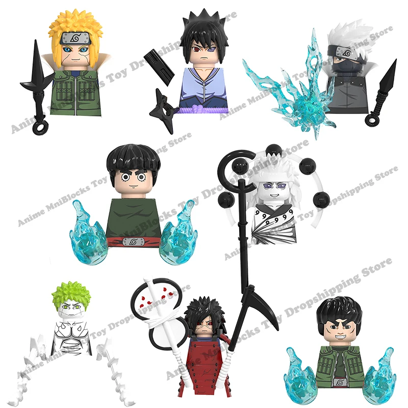 

WM6109 Naruto blocks anime Sasuke Kakashi Madara Zetsu Might Guy Rock Lee mini action toy figures Assemble bricks toys kid gifts