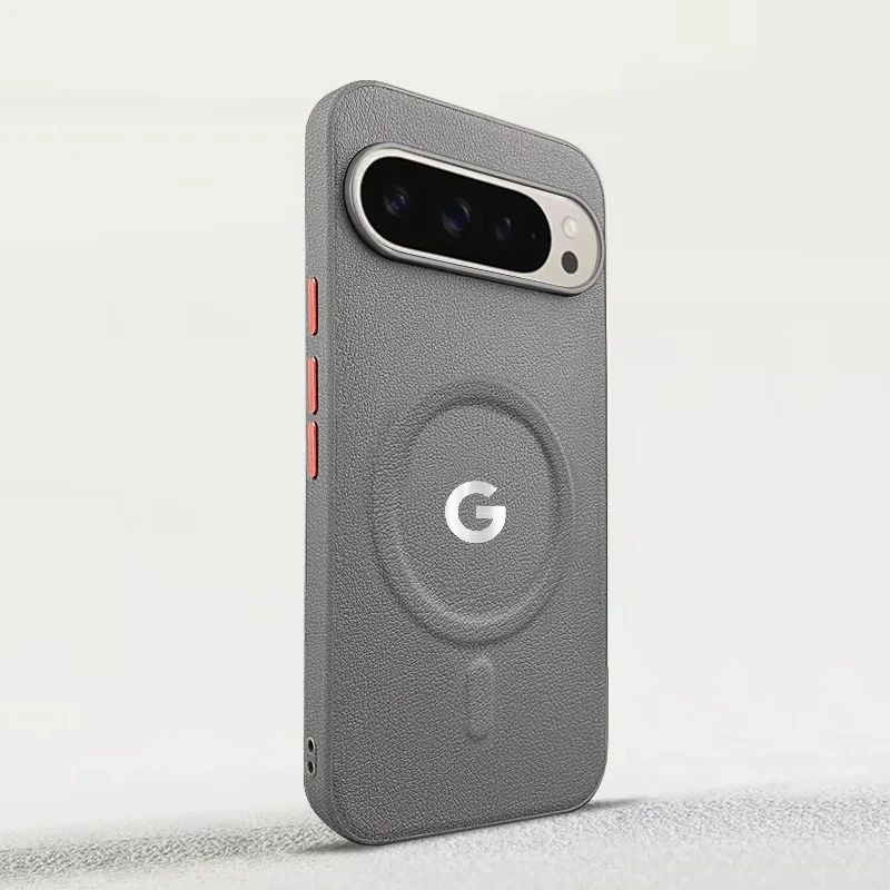 MagSafe Leather Phone Case with Metal Buttons - Anti-Drop & Anti-Fingerprint Protection