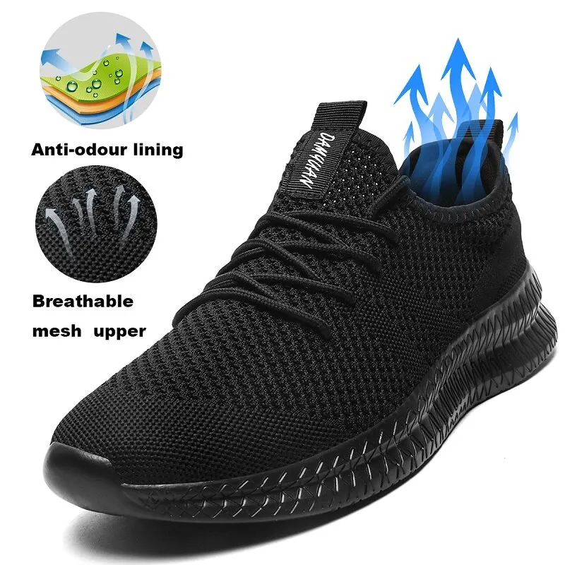Men Running Shoes Lace up Men Sport Shoes Lightweight Comfortable Breathable Walking Sneakers