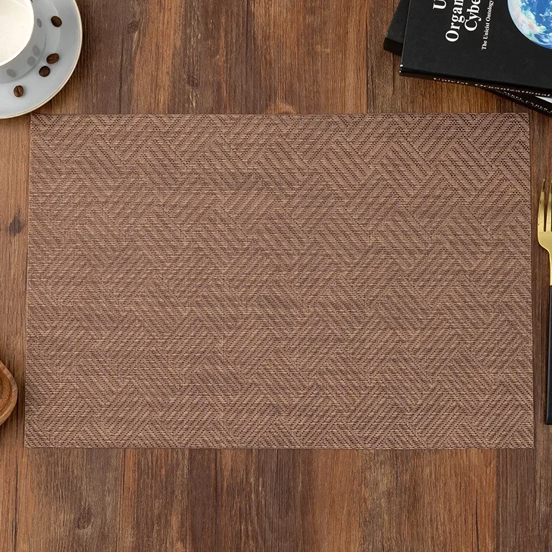 Heat Insulation PVC Placemats 2/4/6PC Durable Waterproof Oil Proof For Hotel Banquet Restaurant Kitchen dining table mat