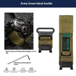 Enhanced Leather FKM Watch Strap with Plastic Connector - GWG - B1000 (Nylon - Green)