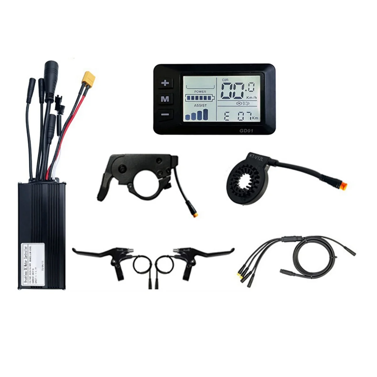 

30A 1000W 36/48V Bicycle Lithium Battery Modification Accessories GD01 LCD Meter Three-Mode Fully Waterproof Small Kit