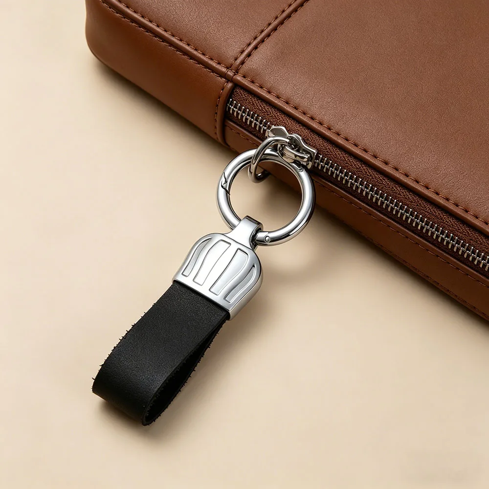 Crown Echtleder-Autoschlüsselanhänger, kreativer Luxus-Schlüsselanhänger für Herren und Damen, modischer Schlüsselanhänger aus Metall, langlebiger Anhänger, Schnallenkette, Zubehör, Geschenk