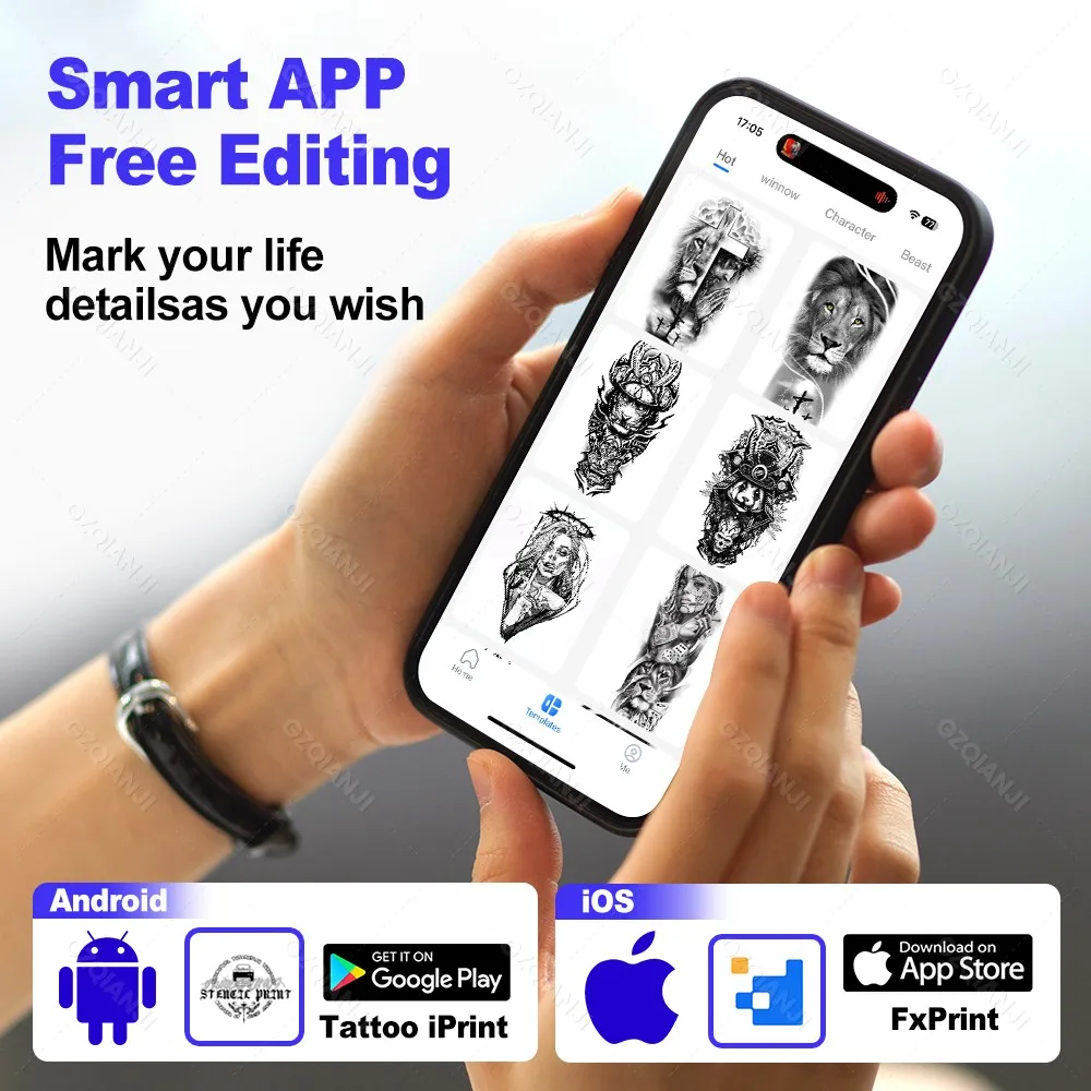 A4 Portable Tattoo Transfer Machine Stencils Device Drawing Copier Thermal Printer Wireless For beginner/Artists