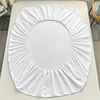 1Pc Fitted Bed Sheet With Elastic Band Solid Color Anti-slip Adjustable Mattress Cover for Single Double King Queen Bed 3