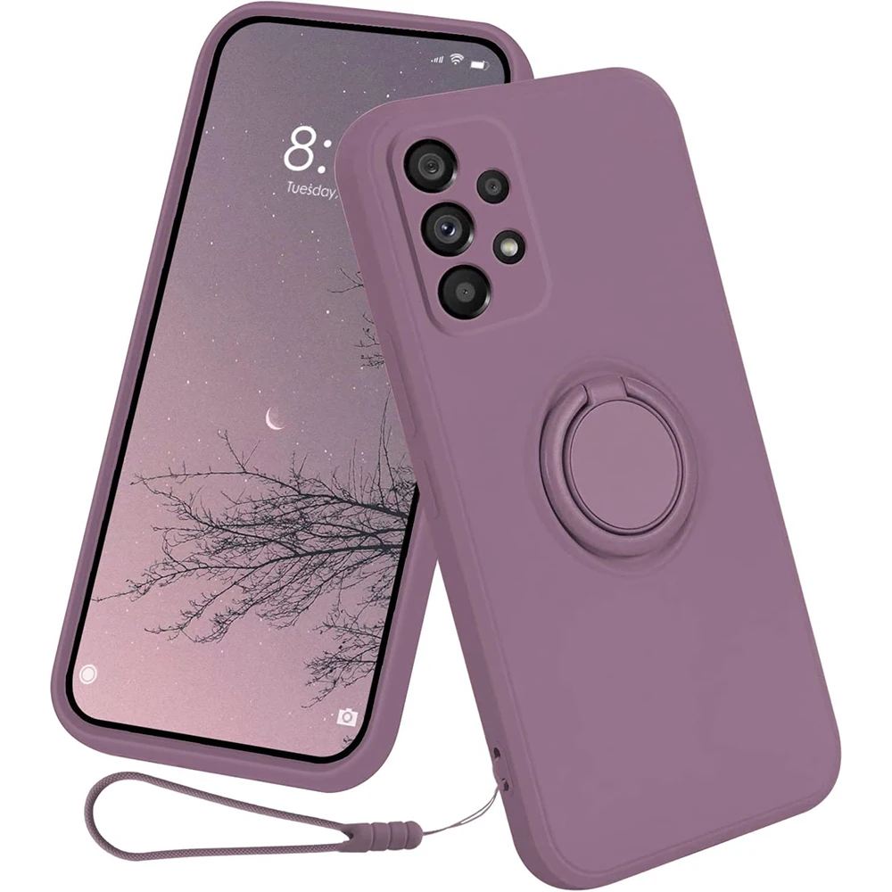 Silicone Phone Case With Magnetic Ring Holder And Stand_voghion.com