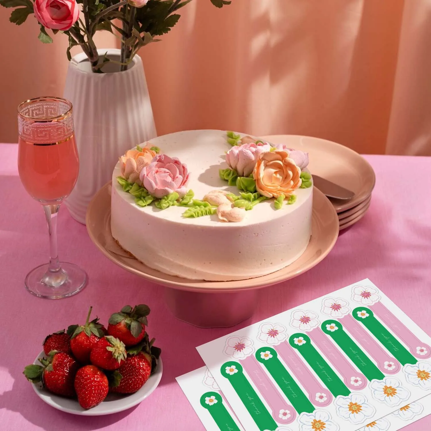 100pcs Thank You Stickers – 3x10cm Black Gold Foil Adhesive Labels for Cake Boxes, Gift... - SKU SSL900289 - UGI Packaging