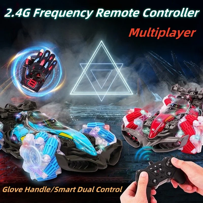 6-12세 어린이를 위한 조명 및 M이 장착된 ZLX F1 제스처 손 원격 제어 자동차 2.4GHz 4WD 360° 회전 드리프트 RC 스턴트카(6세~12세) 