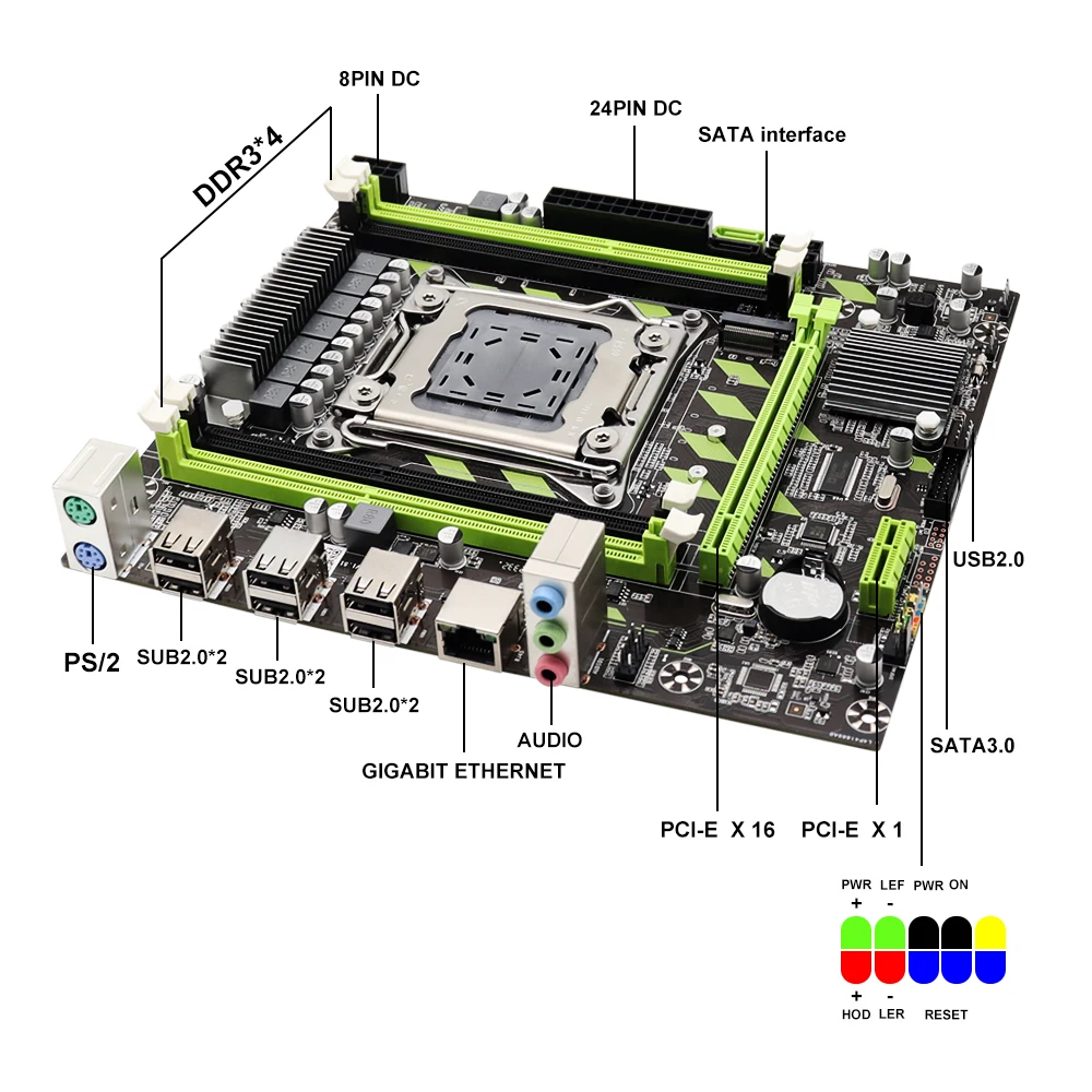 Motherboard Combo Kit Grupo Lga 2011 Xeon e5 2650 Cpu v2 Ddr3 16gb Unidades 8g Memória 1300mhz Desktop X79 - Imagem 5