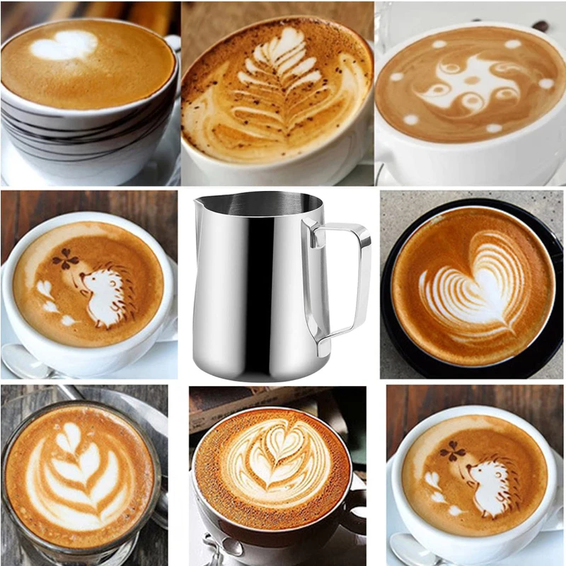 Milk Creamer Frothing Pitcher Stainless Steel 350/600/1000ml Coffee Cup Jug Latte Espresso Cappuccino Milk Cup Barista milk frother jug