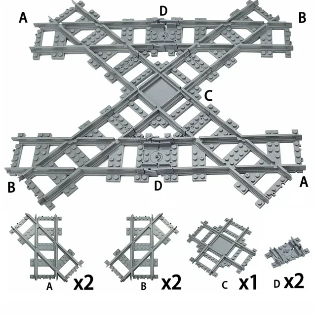 City Train Rail Tracks and Railway Building Block Set - Creative DIY Brick Toys