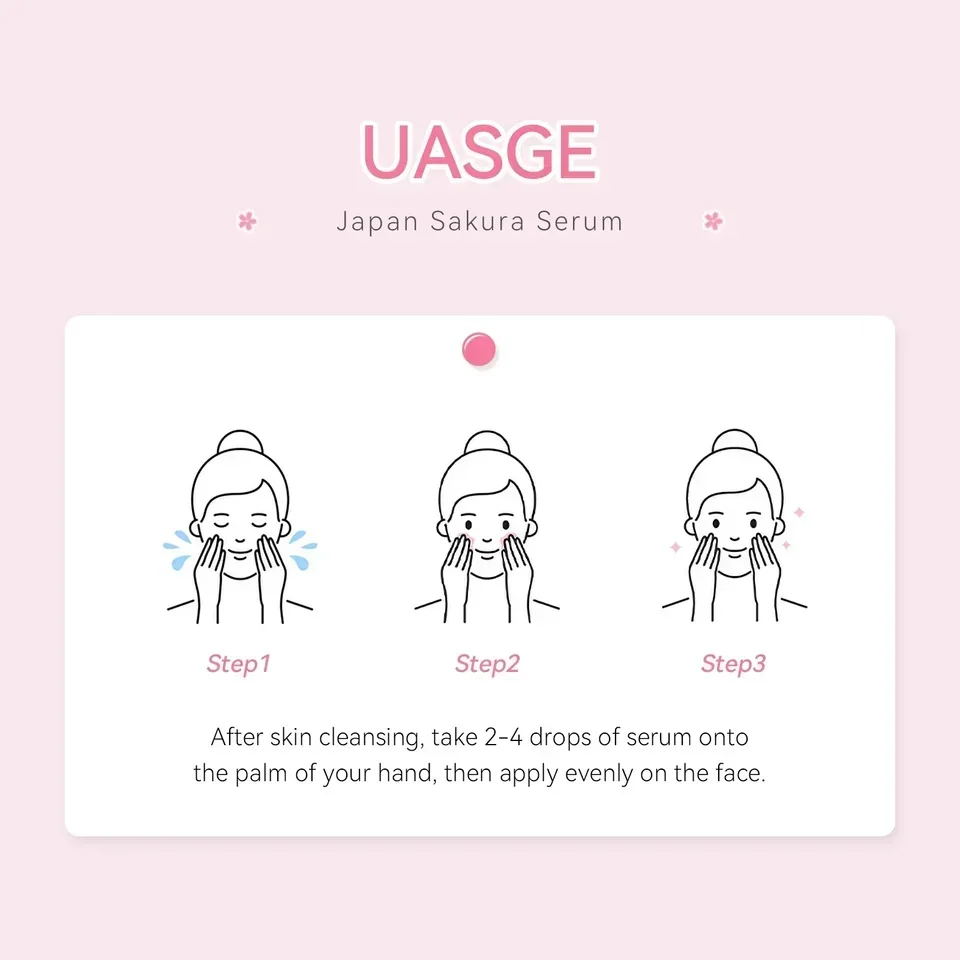 Anti Aging Sakura Whitening Face Serum Fade Fine Lines Tighten Pores Improve Melanin Pigment Dull Moisturizer Brighten Skin Care facial serum,facial essence