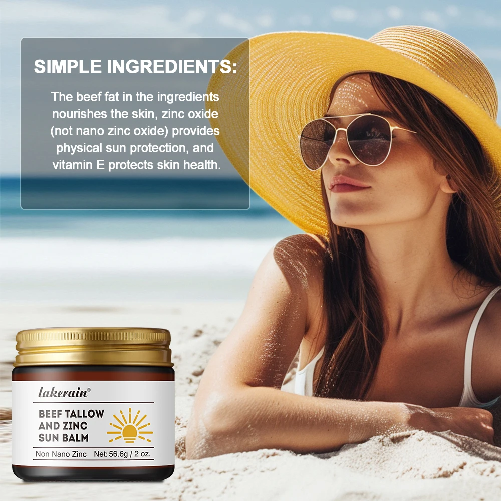 Large Capacity Filling Sunscreen Beef Tallow And Zinc Sun Balm Moisturizing Water Resistant Skin Sun Protection Protects Calms 2