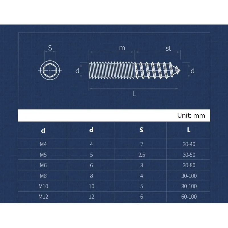 Uxcell 8Pcs M6x70mm Hanger Bolts – Double Ended Screws For Furniture, Zinc Plated Carbon Steel