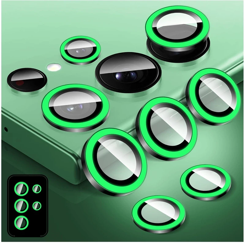 Luminous Metal Ring Glass Camera Lens Protector - Night Light Series