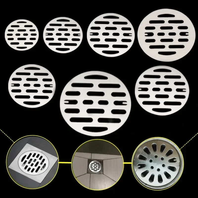 UniversalStainlessSteelRoundFloorDrainsCoverPlateSinkStrainer