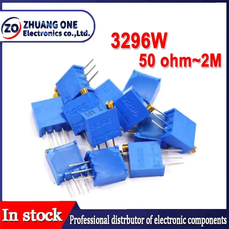 10pcs/lot New 3296W Multiturn Trimmer Potentiometer 10R 20R 50R 100R 200R 500R 1K 2K 3K 5K 10K 20K 30K 50K 100K 200K 500K 1M 2M