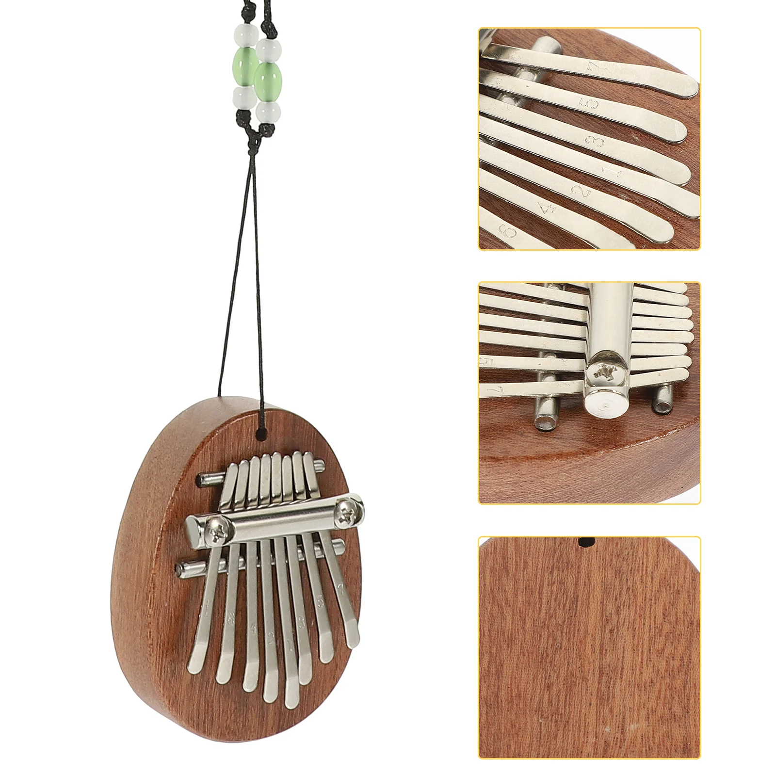 8Keys Portable Thumb Piano Mini Kalimba Musical Instruments Finger Piano Wood Music Box Solid Wood Lightweight Necklace Design