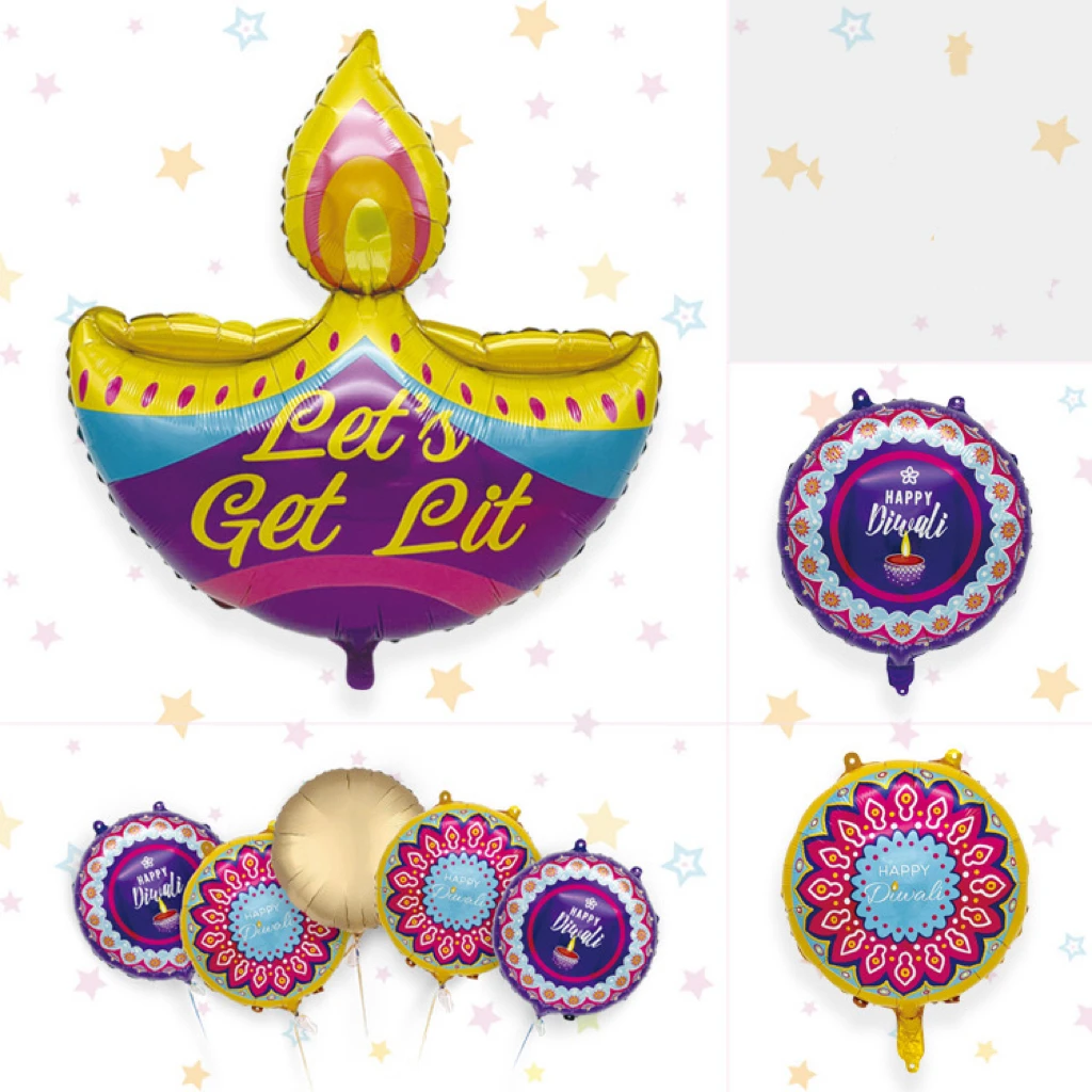

Diwali Festival Decoration with Aluminium Film Balloons 5pcs