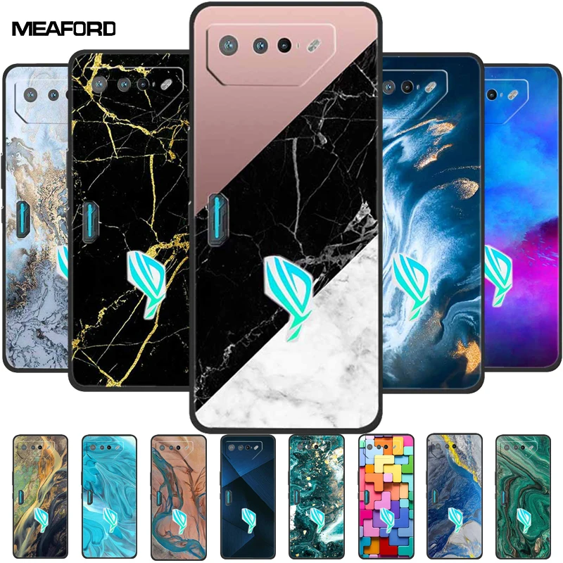 Per Asus Rog Phone 7 Custodie 6.78 "Marble Soft Tpu Cover Per Telefono In Silicone Per Asus Rog Phone 7 Ultimate 5G Back Case Fundas Bumper