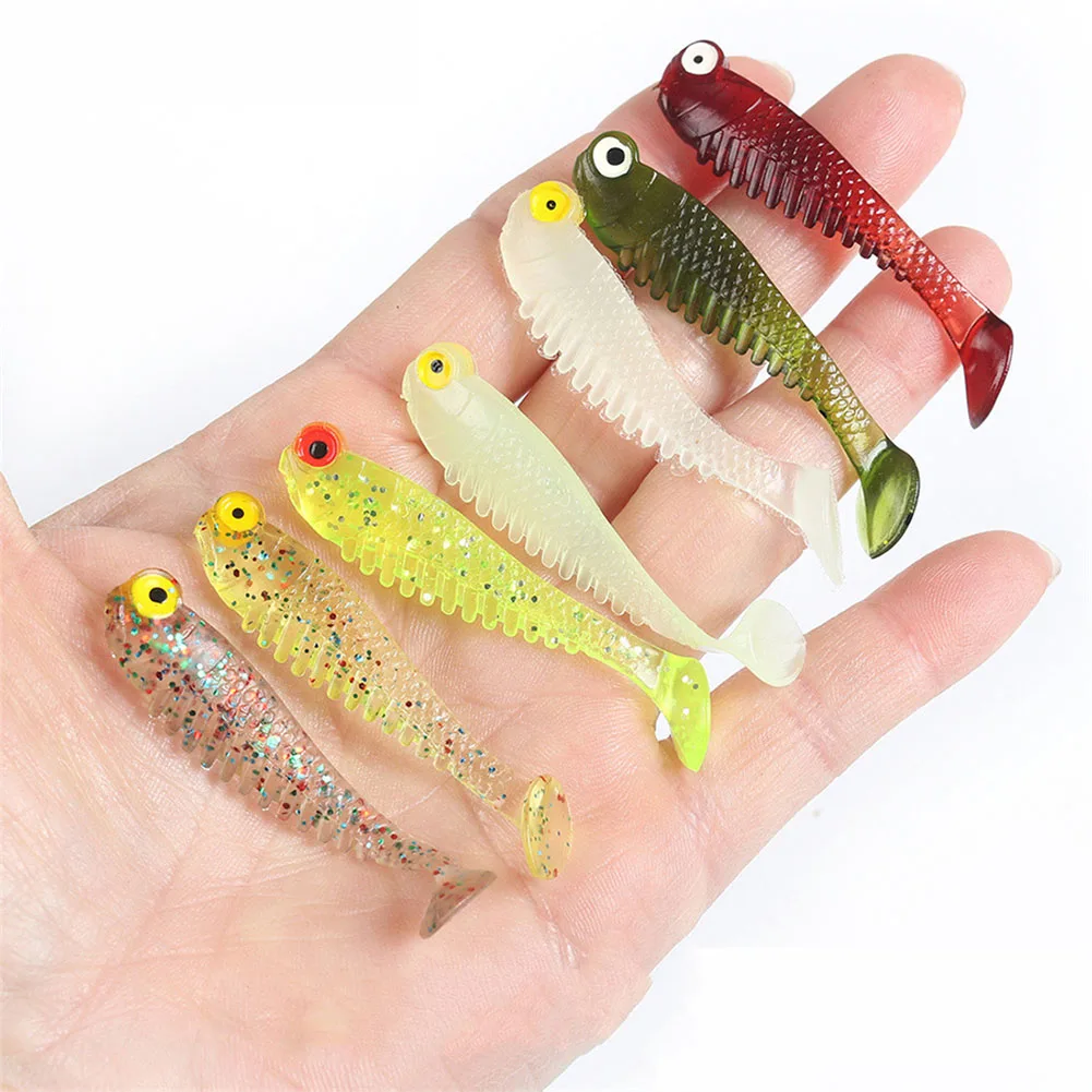

10pcs 5.5cm 1.5g Fishing Soft Lures Bass Artificial Plastic Baits Paddle Tail Swimbaits For Saltwater Freshwater Fake Bait Set